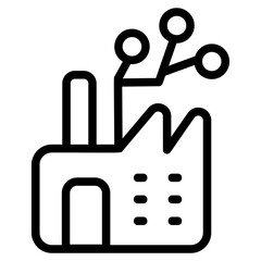 Smart factory Line Icon