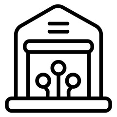 Smart warehouse Line Icon