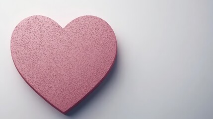 Obraz premium Pink Textured Heart on White Background Romantic Design
