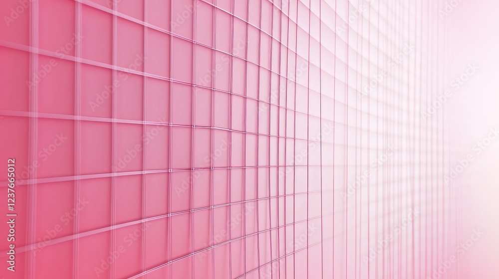 Poster minimalist pink geometric background with thin, uniform grid lines creating symmetry.