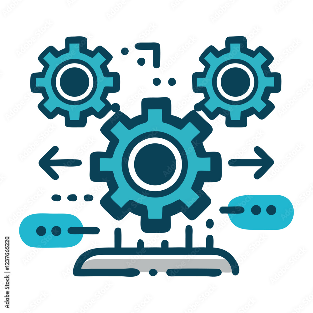 Poster artificial intelligence network circuit icon