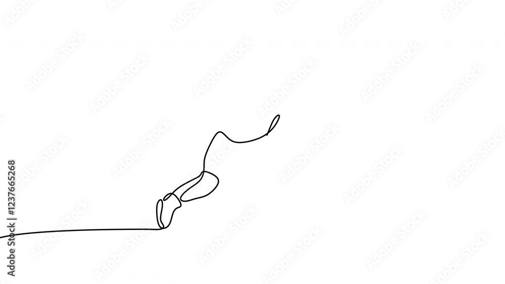 Poster one continuous line drawing animation of professional ice hockey player hit the puck and attack on i