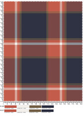 Plaid fabric pattern, blue, brown, cream, seamless for textiles, and for designing clothes, skirts or decorative fabrics. Vector illustration.