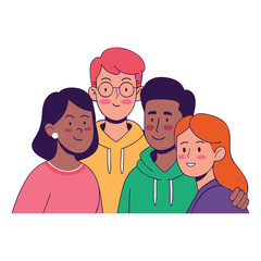 Diverse Group of Friends Smiling Together