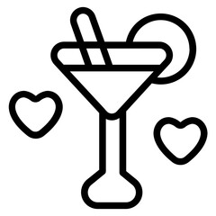 Valentine party Line Icon