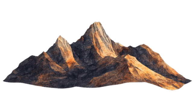 Majestic mountain peaks with transparent background
