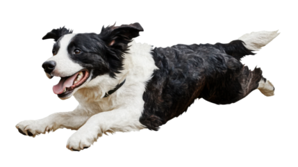 Energetic border collie leaping with joy