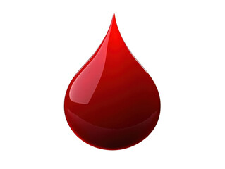red blood drop - isolated on white background