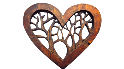 Wooden heart representing love for nature and carpentry craftsmanship