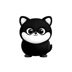 Fototapeta premium Adorable Black and White Cartoon Puppy Illustration