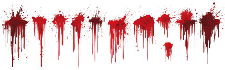 blood splatter dripping on white background