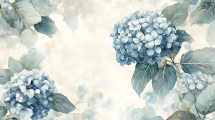 blue flowers of the blue sky illustration in vintage style.