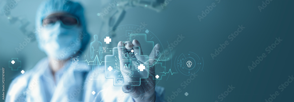 Aufkleber medical technology, the integration of advanced technology in medical diagnostics, analysis data of 