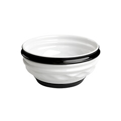 Elegant White and Black Ceramic Bowl, Modern Tableware, Stylish Serving Dish