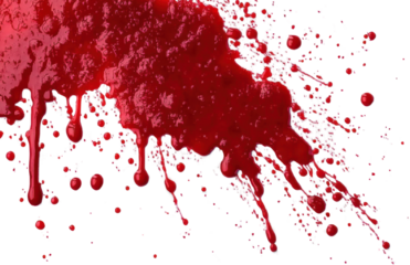 red blood splatter on white background