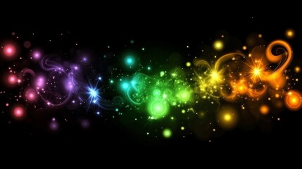 Obraz premium Rainbow Light Burst Abstract Sparkle Design