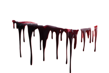 blood dripping texture on white background