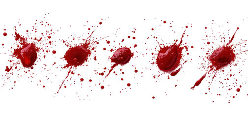 red blood splatter on white background
