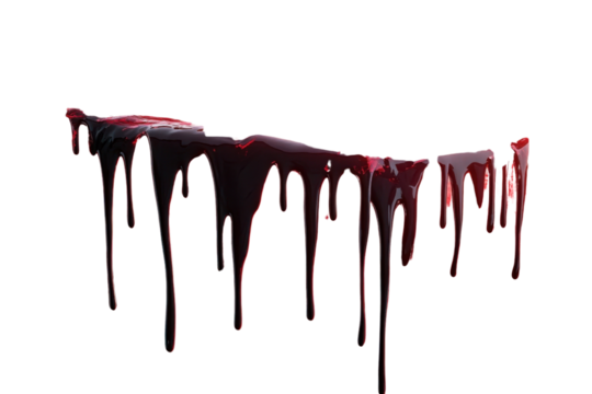 blood dripping texture on white background