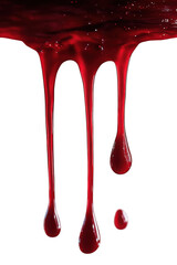blood dripping drops - dark red liquid - isolated on black