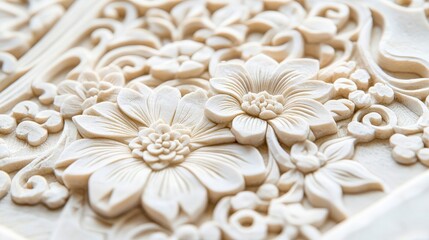 Intricate Floral Carving Detail.