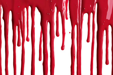 red paint dripping on white background