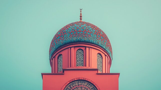 Coral and Teal Mosque Dome