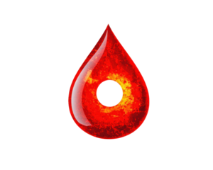 red blood drop abstract design