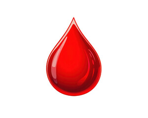 red blood drop - isolated on white background