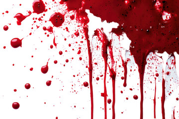 red blood splatter - dripping and splashes on black