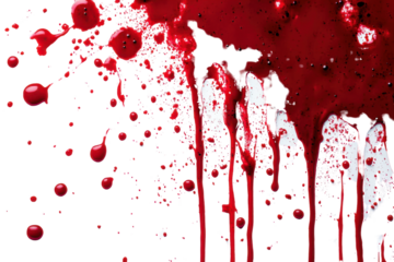 red blood splatter - dripping and splashes on black