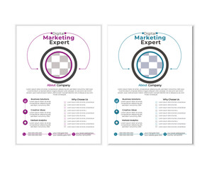 Flyer Template Layout Design.modern business flyer template, abstract business flyer and creative design .Brochure design, cover modern layout, annual report, poster, flyer in A4 with colorful triangl