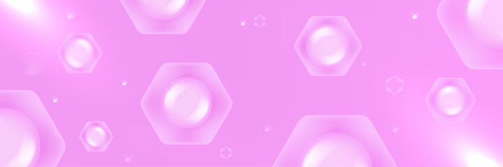 Hyaluronic acid and Niacinamide hair and skin solutions ad, pink collagen serum drop with cosmetic advertising background ready to use, illustration vector.