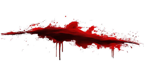 red blood splatter - dripping paint texture on white background