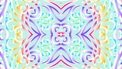 gradient flower and leaf art pattern of indonesian culture traditional tenun batik ethnic dayak ornament for wallpaper ads background