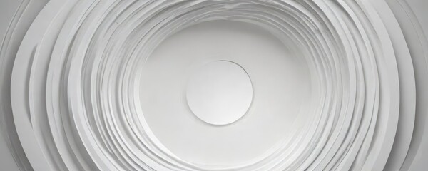 Obraz premium Modern abstract pattern in white with a circular focal point, subtle design, white theme, empty canvas