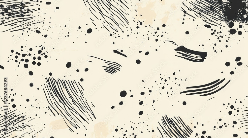 Poster sketch-style artistic background featuring simple doodle patterns and scattered marks