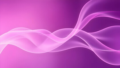 Naklejka premium Abstract, flowing smoke-like waves, ethereal wisps, vibrant purple background, smooth gradients, minimalist design, digital art, soft lighting, dynamic curves, translucent shapes, futuristic, dreamlik