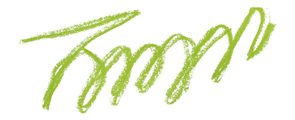 green pencil strokes isolated on transparent background