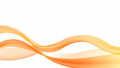 Abstract waves, smooth curves, orange and yellow gradient, black background, flowing lines, dynamic composition, minimalist design, digital art, vector graphic style, soft blending, vibrant colors, or