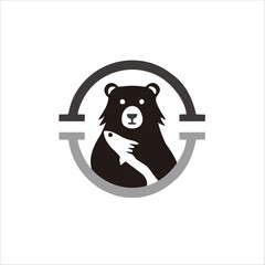 Print bear fish design for your company logo, brand and products