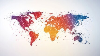Obraz premium Global network connection map, digital world background, communication technology illustration