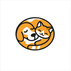 Print dog cat design for your company logo, brand and products