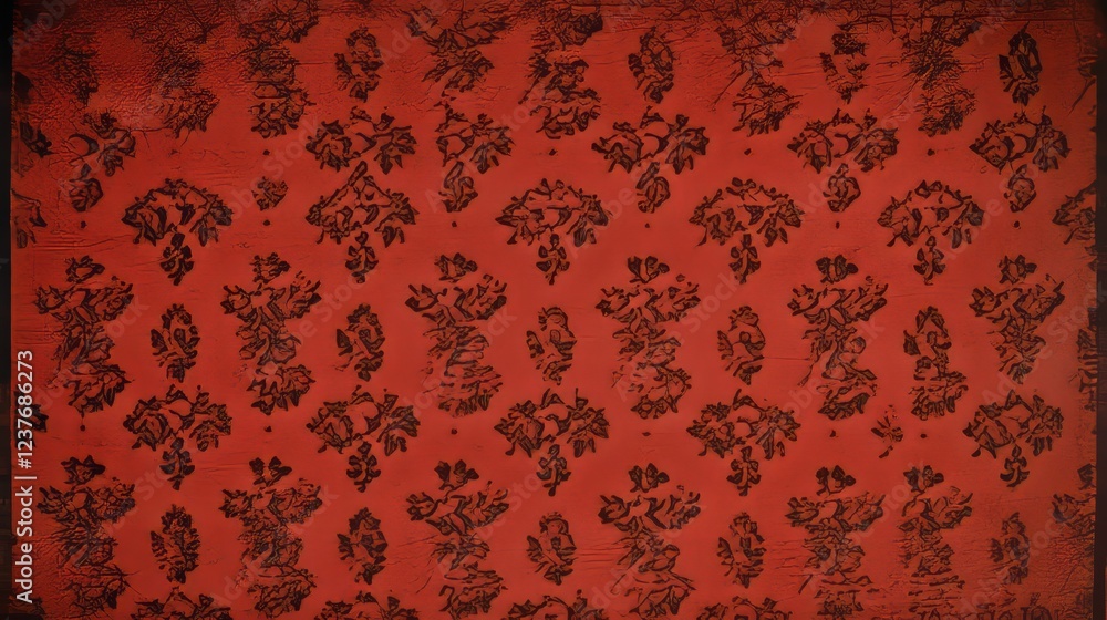Poster red damask pattern background texture image (1)