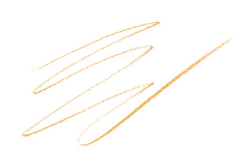 Orange pencil strokes isolated on transparent background