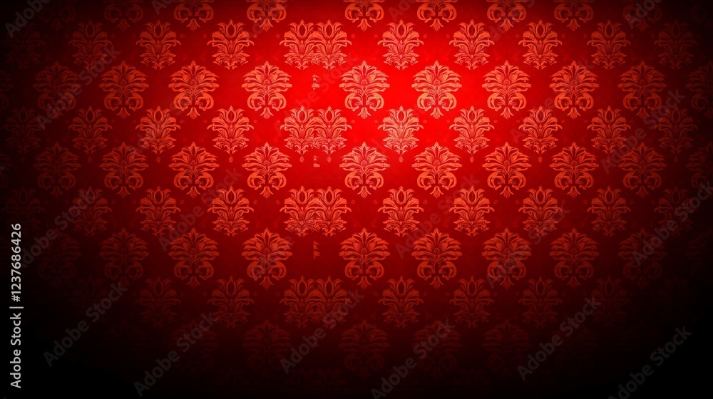 Poster red damask wallpaper background design texture pattern
