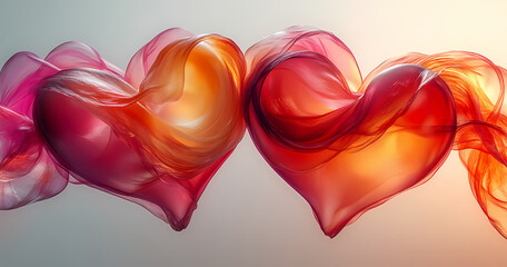 Colorful hearts in swirling patterns represent love and connection