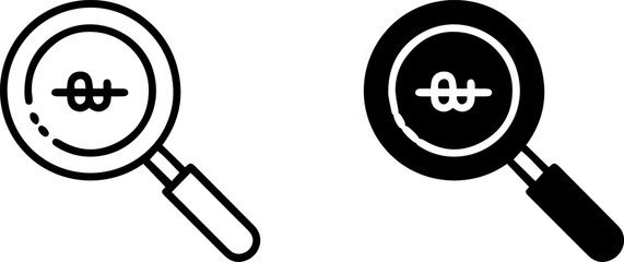 search icon set outline and silhouette vector illustration