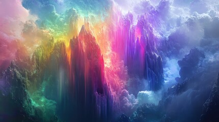 Fototapeta premium Spectral light fragments creating a dreamy, prismatic rainbow atmosphere