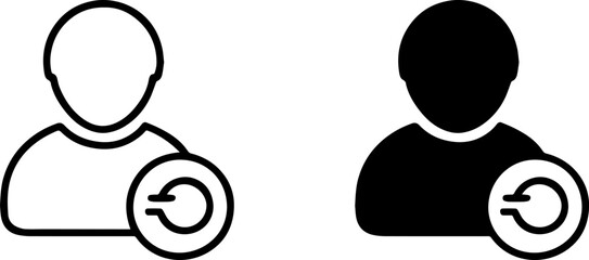 Person icon set outline and silhouette vector illustration